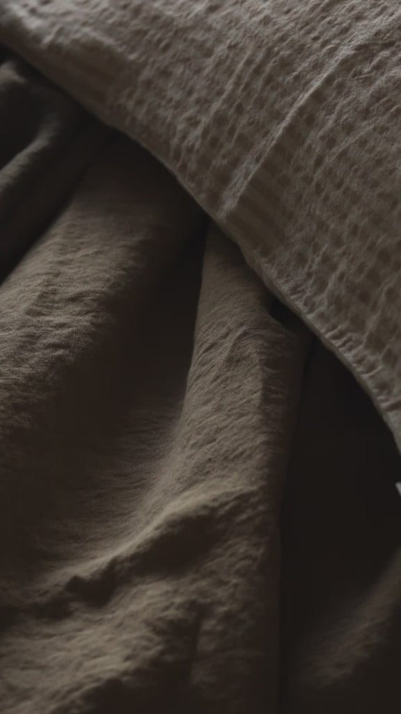 Sömn Luxury Linen Bedding | Fitted Sheet Linen Bedding Sömn Home #color_earth