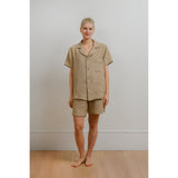 Sömn Premium Linen Short-Sleeve Shirt | Sömn Home #color_oatmeal