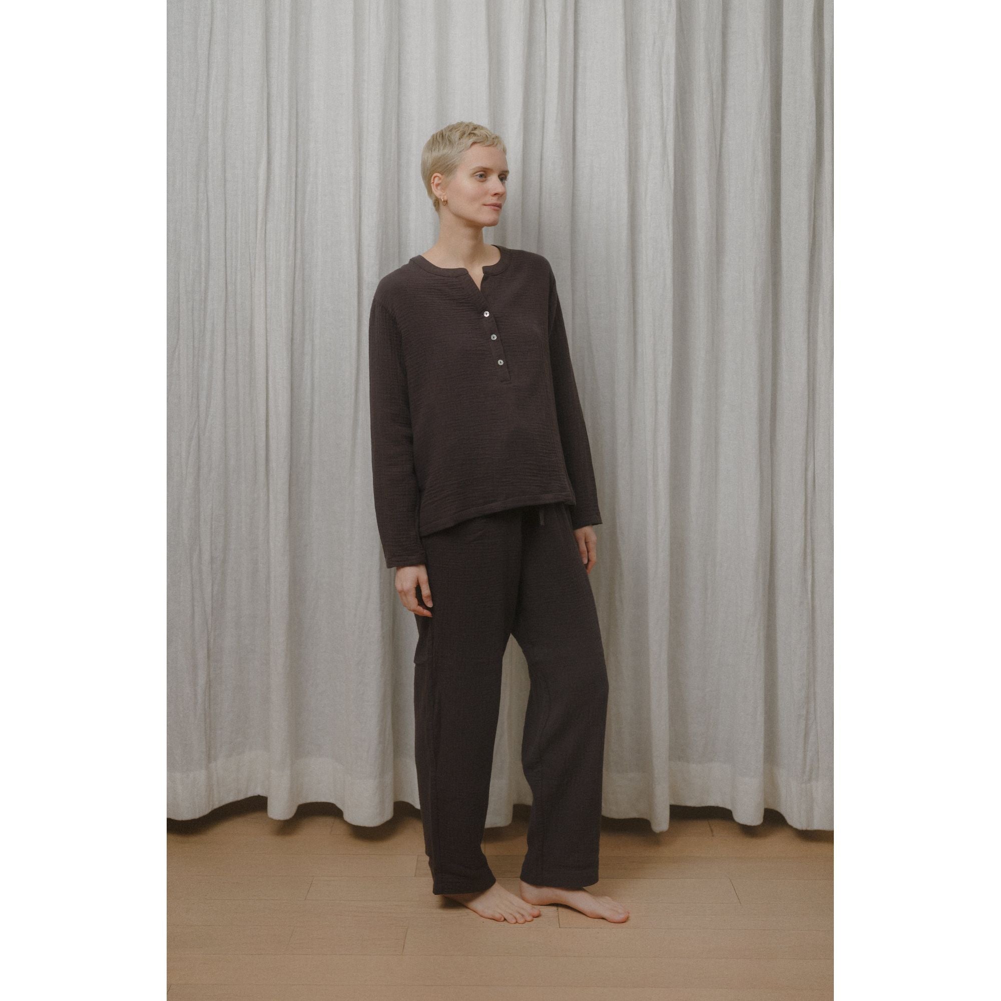 Sömn Premium Organic Cotton Gauze Sleepwear | Loungewear Shirt Sömn Home #color_prune