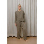 Sömn Premium Organic Cotton Gauze Sleepwear | Loungewear Shirt Sömn Home #color_olive
