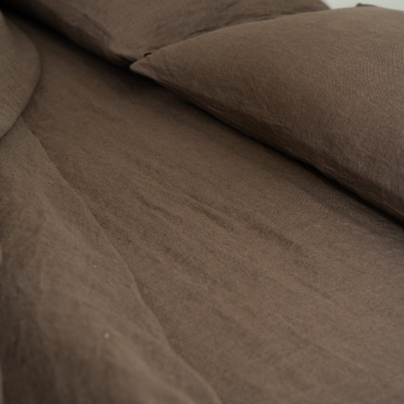 Sömn Luxury Linen Bedding | Pillowcase (single) Linen Bedding Sömn Home #color_chocolate