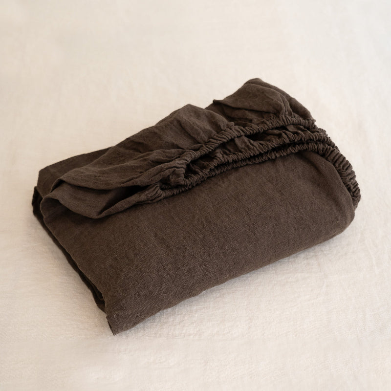 Sömn Luxury Linen Bedding | Pillowcase (single) Linen Bedding Sömn Home #color_chocolate